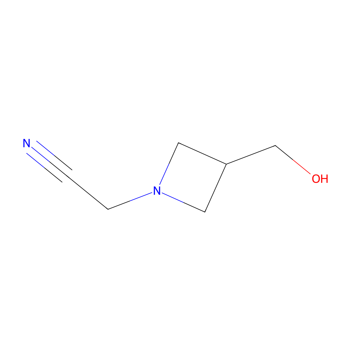 2-(3-(Hydroxymethyl)azetidin-1-yl)acetonitrile molecular structure, CAS 1480412-94-9