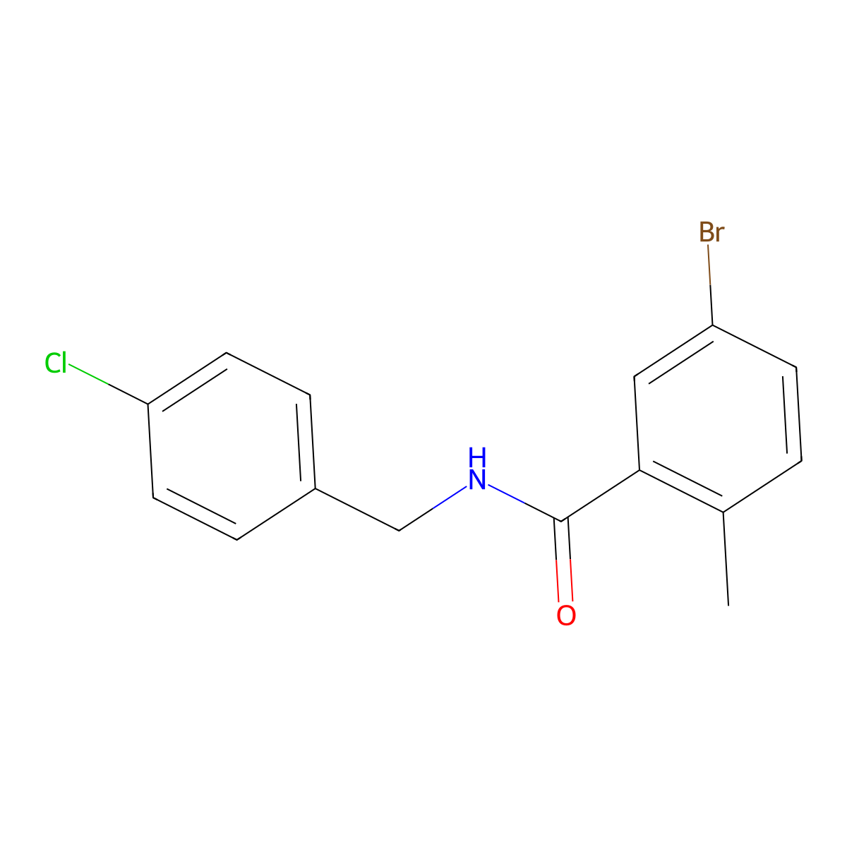 5-bromo-N-[(4-chlorophenyl)methyl]-2-methylbenzamide molecular structure, CAS 1480425-80-6