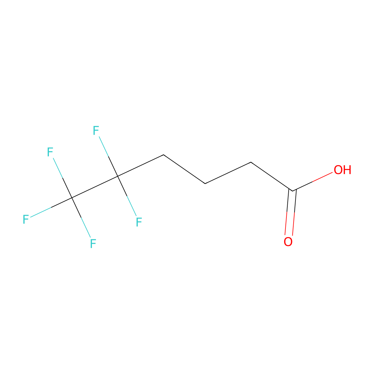 5,5,6,6,6-Pentafluorohexanoic acid molecular structure, CAS 148043-70-3