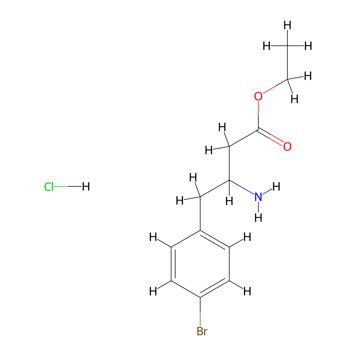Ethyl 3-amino-4-(4-bromophenyl)butanoate hydrochloride molecular structure, CAS 1480442-07-6