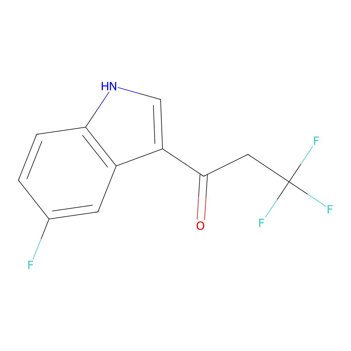 3,3,3-trifluoro-1-(5-fluoro-1H-indol-3-yl)propan-1-one molecular structure, CAS 1480459-88-8