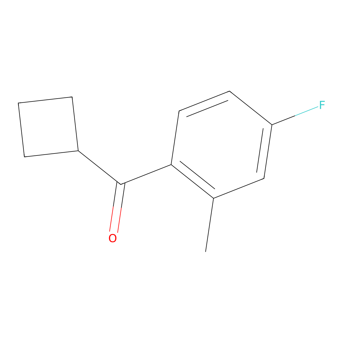 Cyclobutyl(4-fluoro-2-methylphenyl)methanone molecular structure, CAS 1480492-21-4