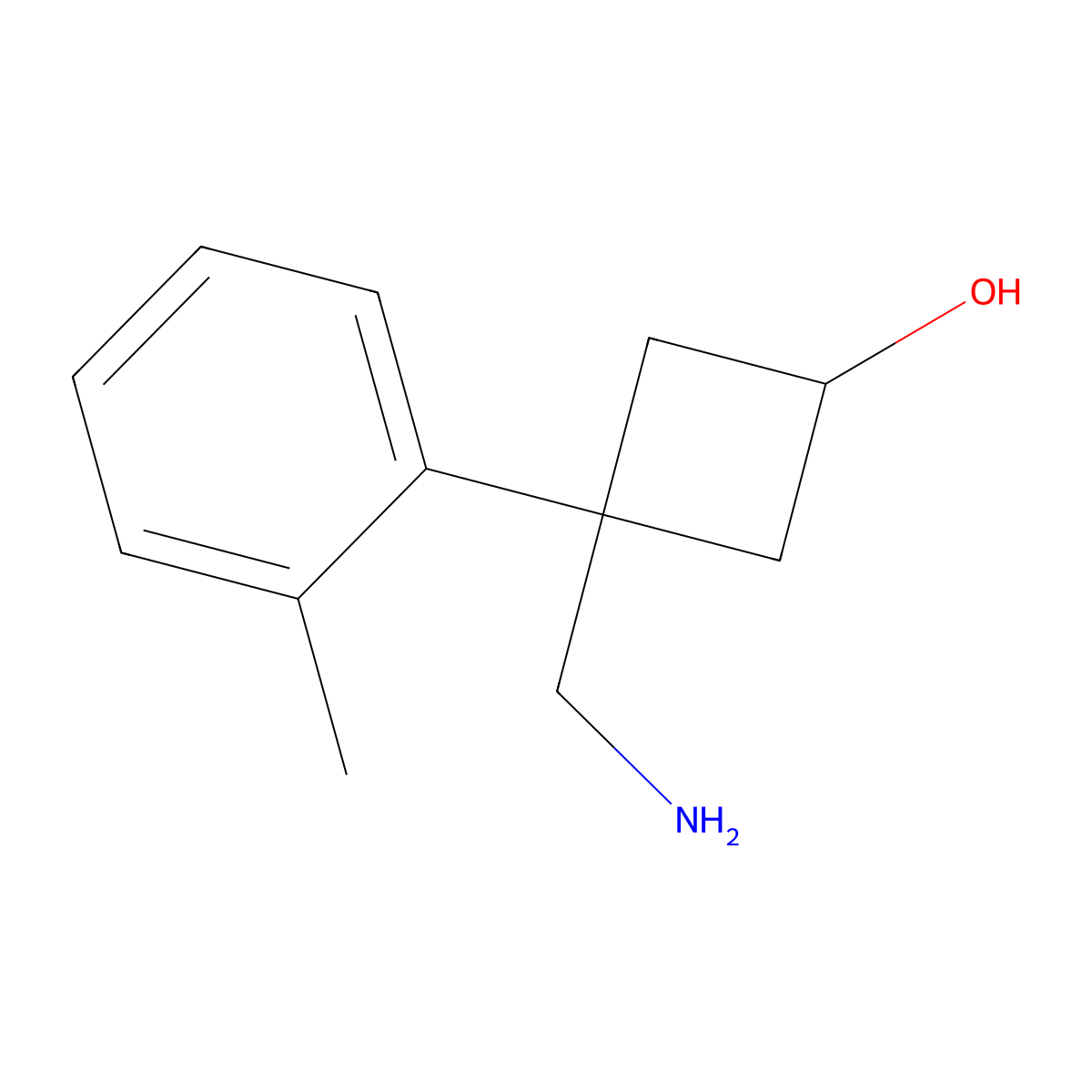 3-(Aminomethyl)-3-(o-tolyl)cyclobutan-1-ol molecular structure, CAS 1480493-11-5