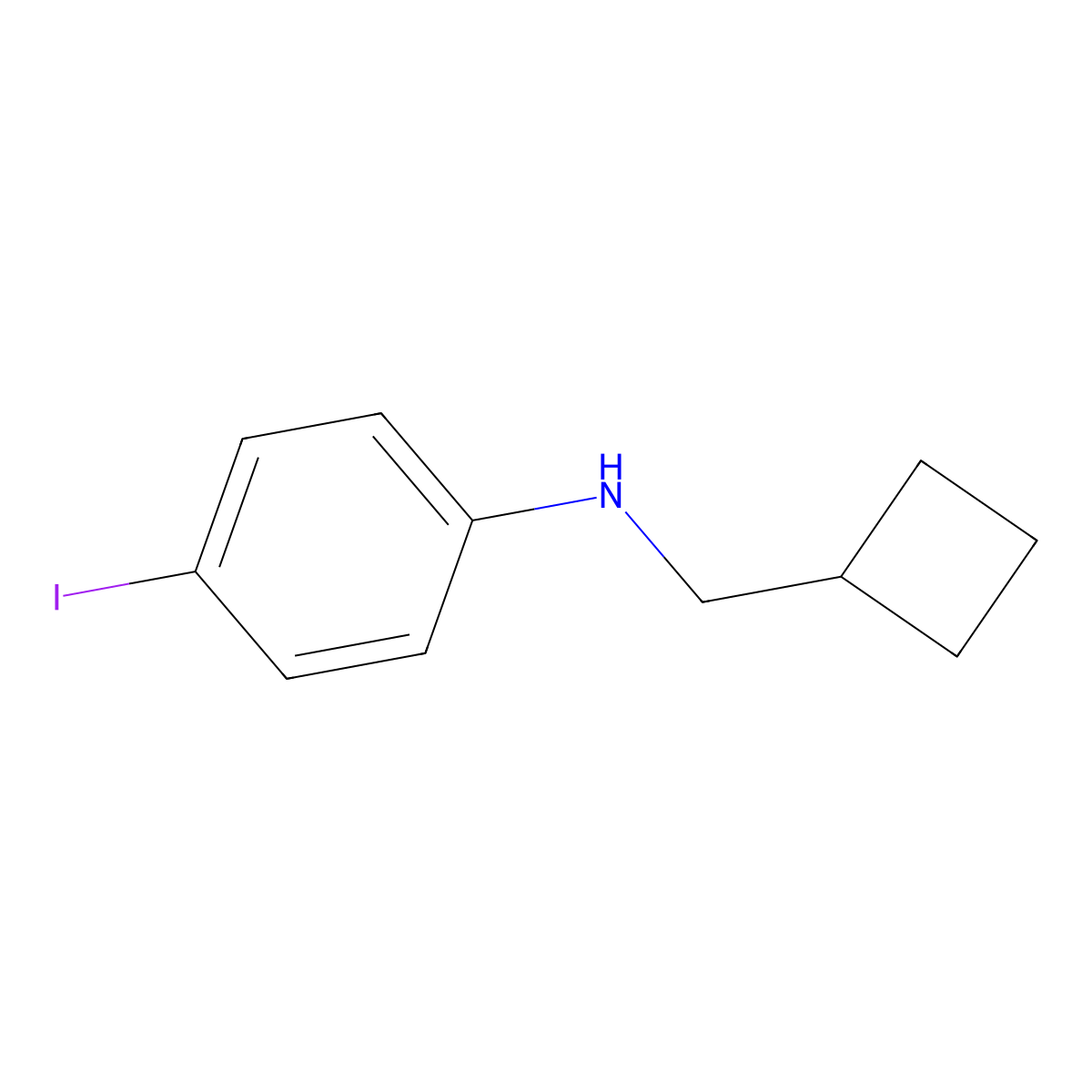 N-(cyclobutylmethyl)-4-iodoaniline molecular structure, CAS 1480499-57-7