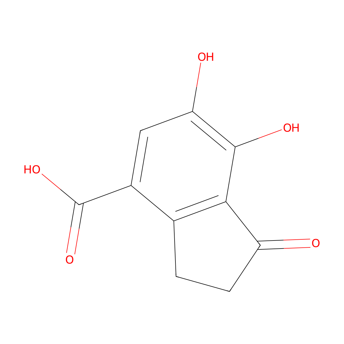 6,7-Dihydroxy-1-oxo-2,3-dihydro-1H-indene-4-carboxylic acid molecular structure, CAS 148050-69-5