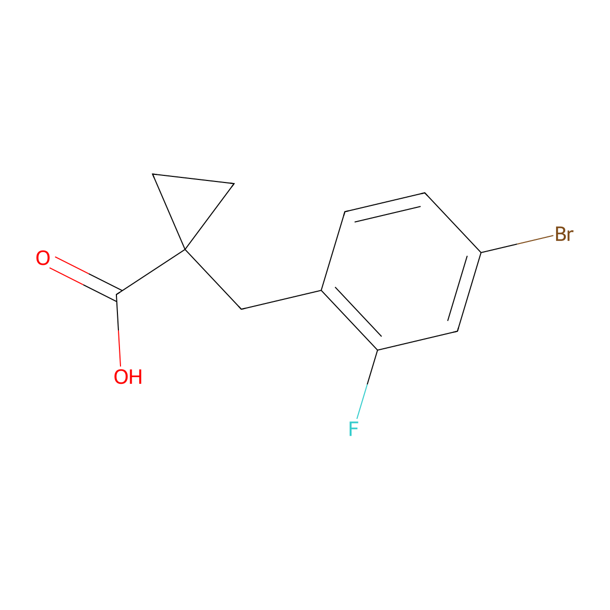 1-(4-Bromo-2-fluorobenzyl)cyclopropane-1-carboxylic acid molecular structure, CAS 1480511-01-0