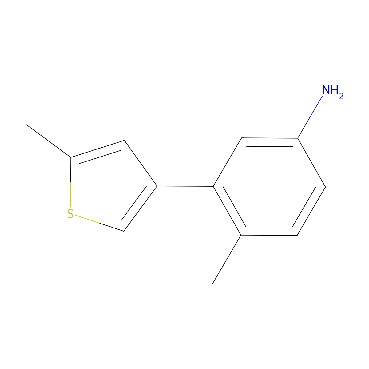 4-Methyl-3-(5-methylthiophen-3-yl)aniline molecular structure, CAS 1480514-24-6
