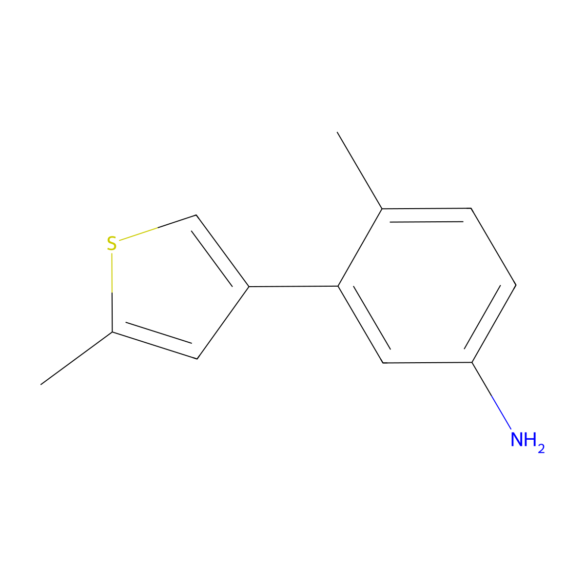 4-Methyl-3-(5-methylthiophen-3-yl)aniline molecular structure, CAS 1480514-24-6