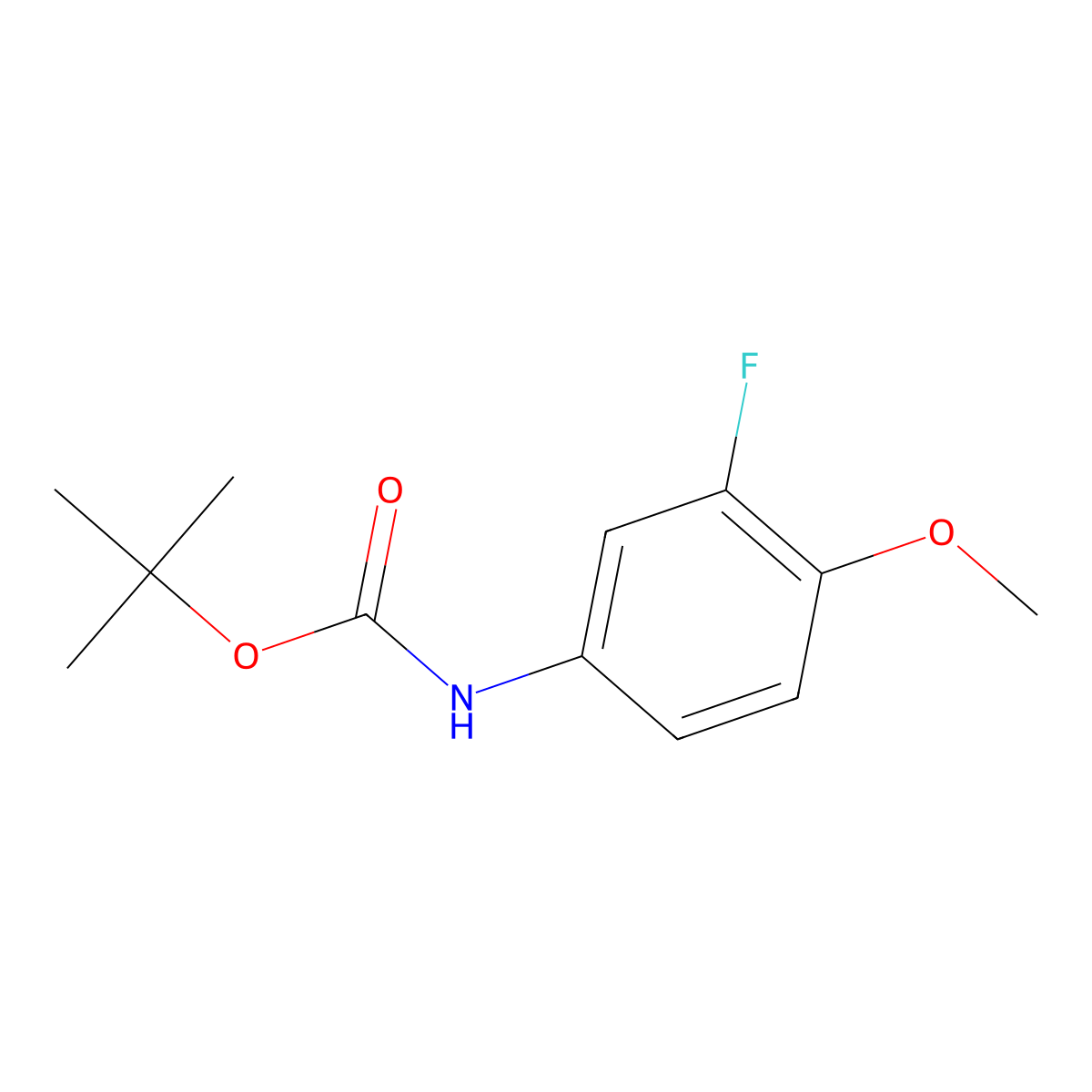 tert-butyl N-(3-fluoro-4-methoxyphenyl)carbamate molecular structure, CAS 1480520-42-0