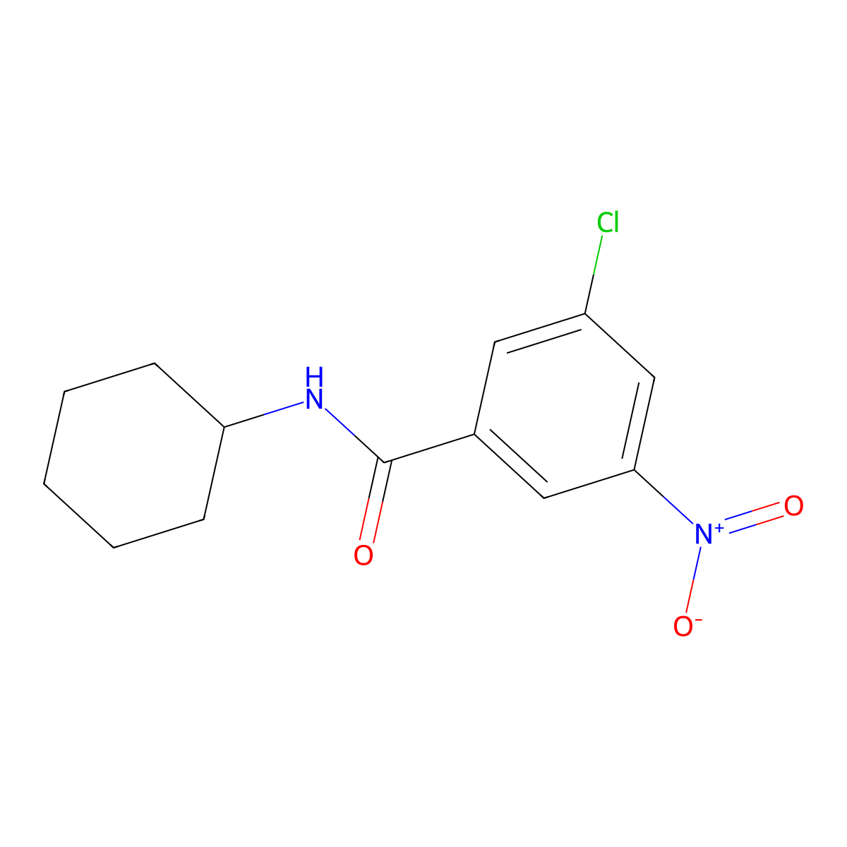 3-Chloro-N-cyclohexyl-5-nitrobenzamide molecular structure, CAS 1480524-41-1