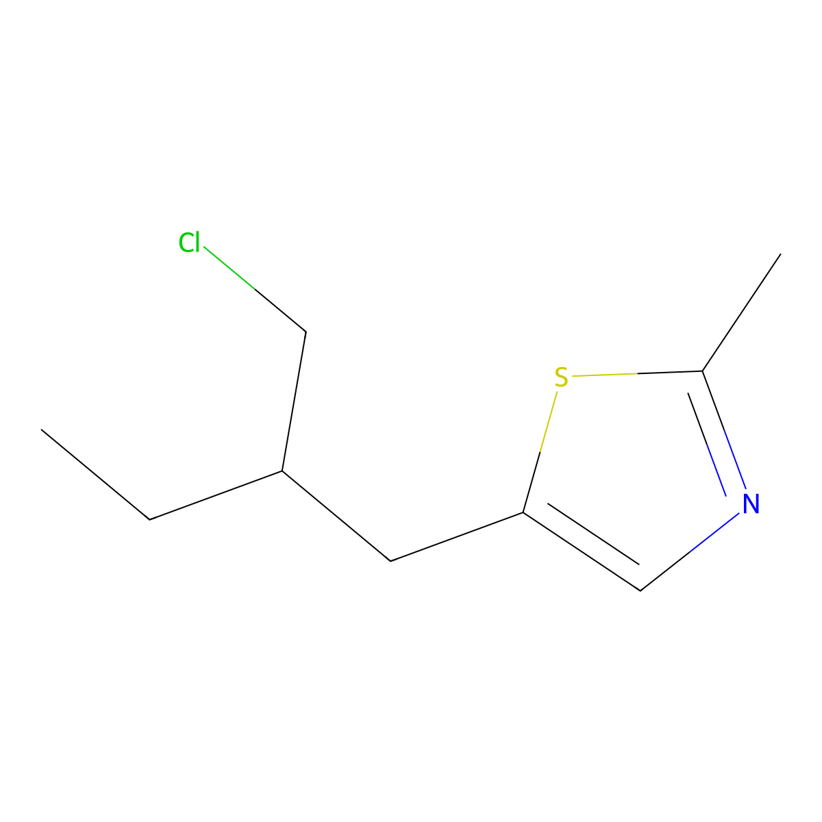 5-(2-(Chloromethyl)butyl)-2-methylthiazole molecular structure, CAS 1480528-57-1