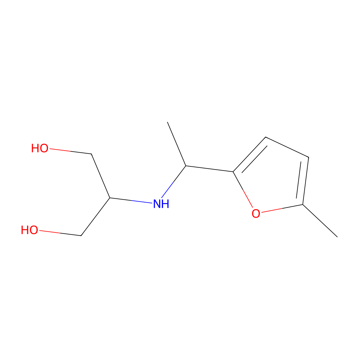 2-{[1-(5-Methylfuran-2-yl)ethyl]amino}propane-1,3-diol molecular structure, CAS 1480530-28-6