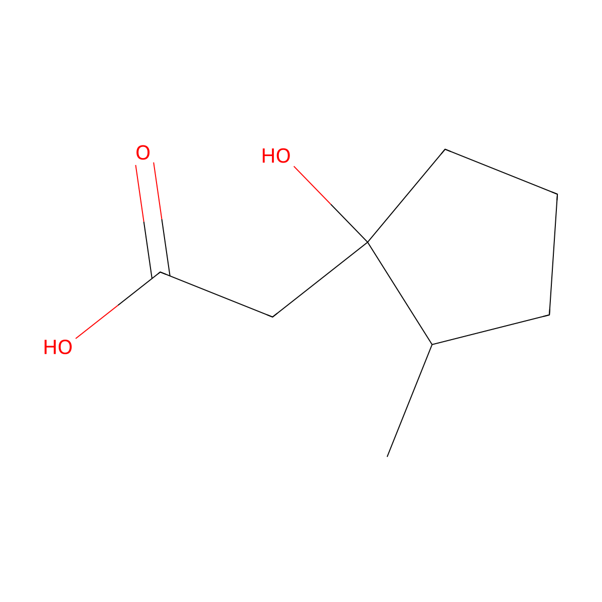 2-(1-Hydroxy-2-methylcyclopentyl)acetic acid molecular structure, CAS 1480532-13-5