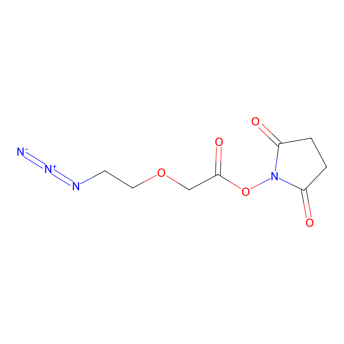 Azido-PEG1-CH2CO2-NHS molecular structure, CAS 1480545-09-2
