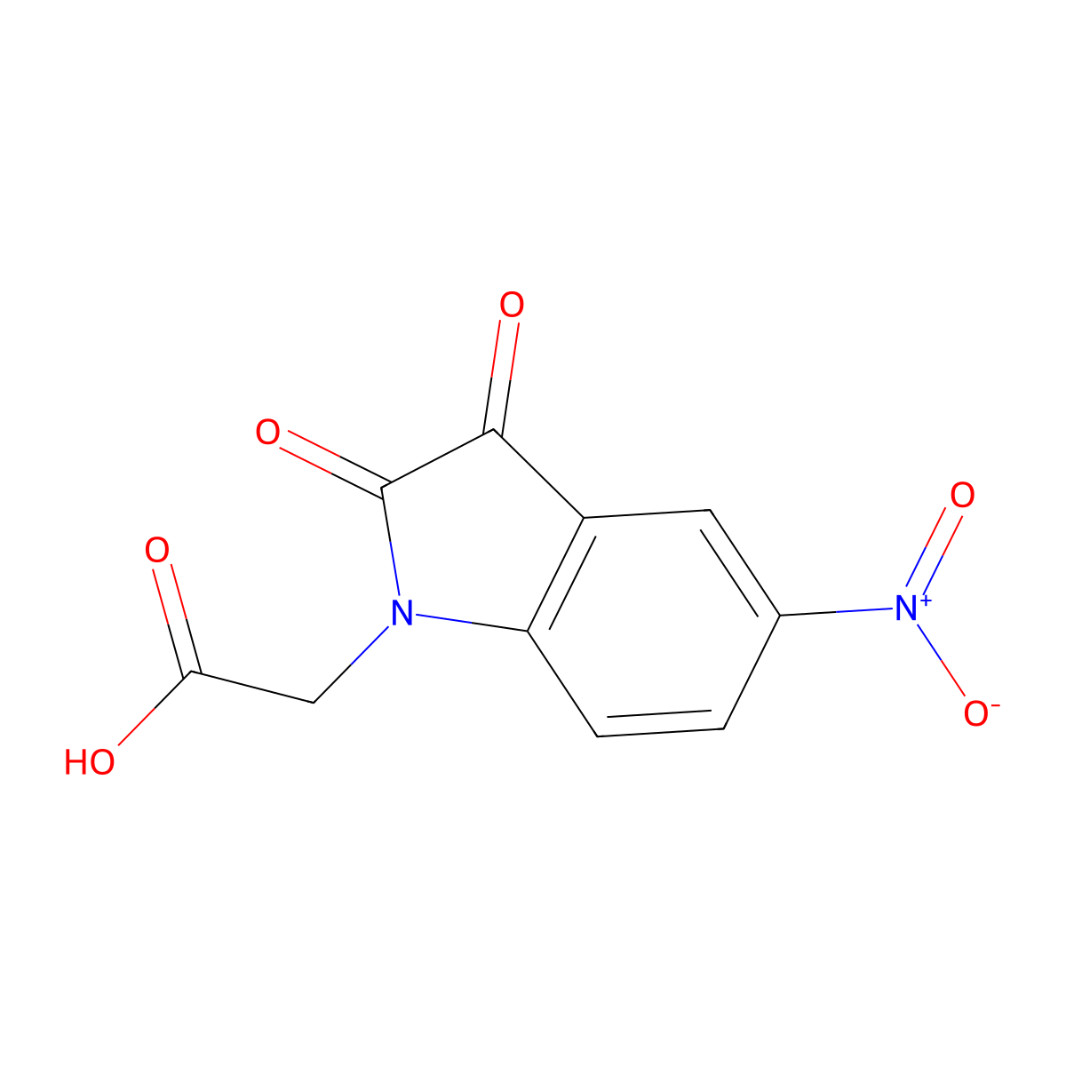 2-(5-nitro-2,3-dioxo-2,3-dihydro-1H-indol-1-yl)acetic acid molecular structure, CAS 148055-11-2