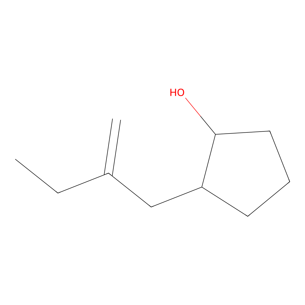 2-(2-Methylidenebutyl)cyclopentan-1-ol molecular structure, CAS 1480552-97-3