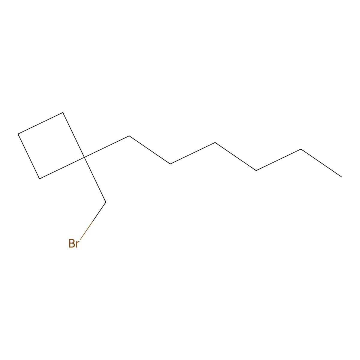 1-(Bromomethyl)-1-hexylcyclobutane molecular structure, CAS 1480552-98-4
