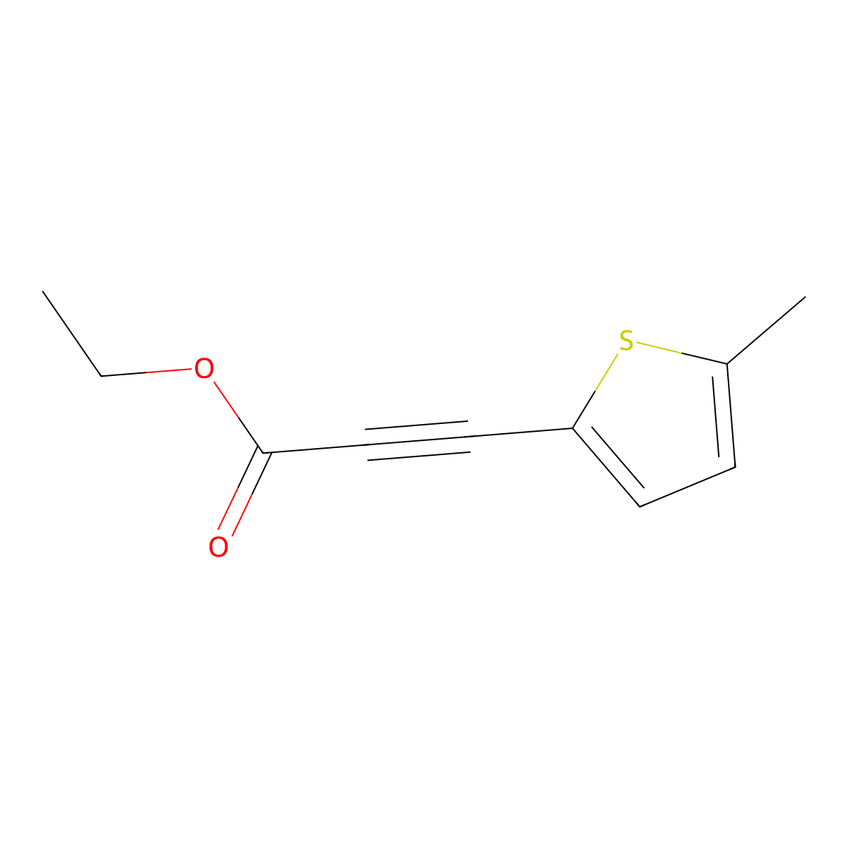 Ethyl 3-(5-methylthiophen-2-yl)prop-2-ynoate molecular structure, CAS 1480554-03-7