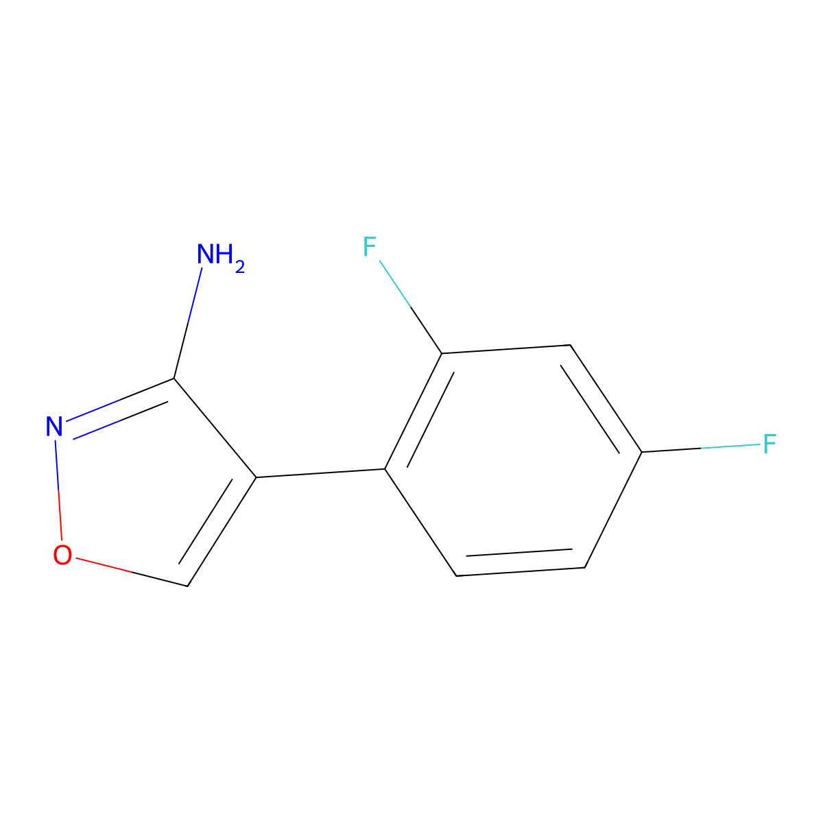 4-(2,4-Difluorophenyl)-1,2-oxazol-3-amine molecular structure, CAS 1480556-73-7
