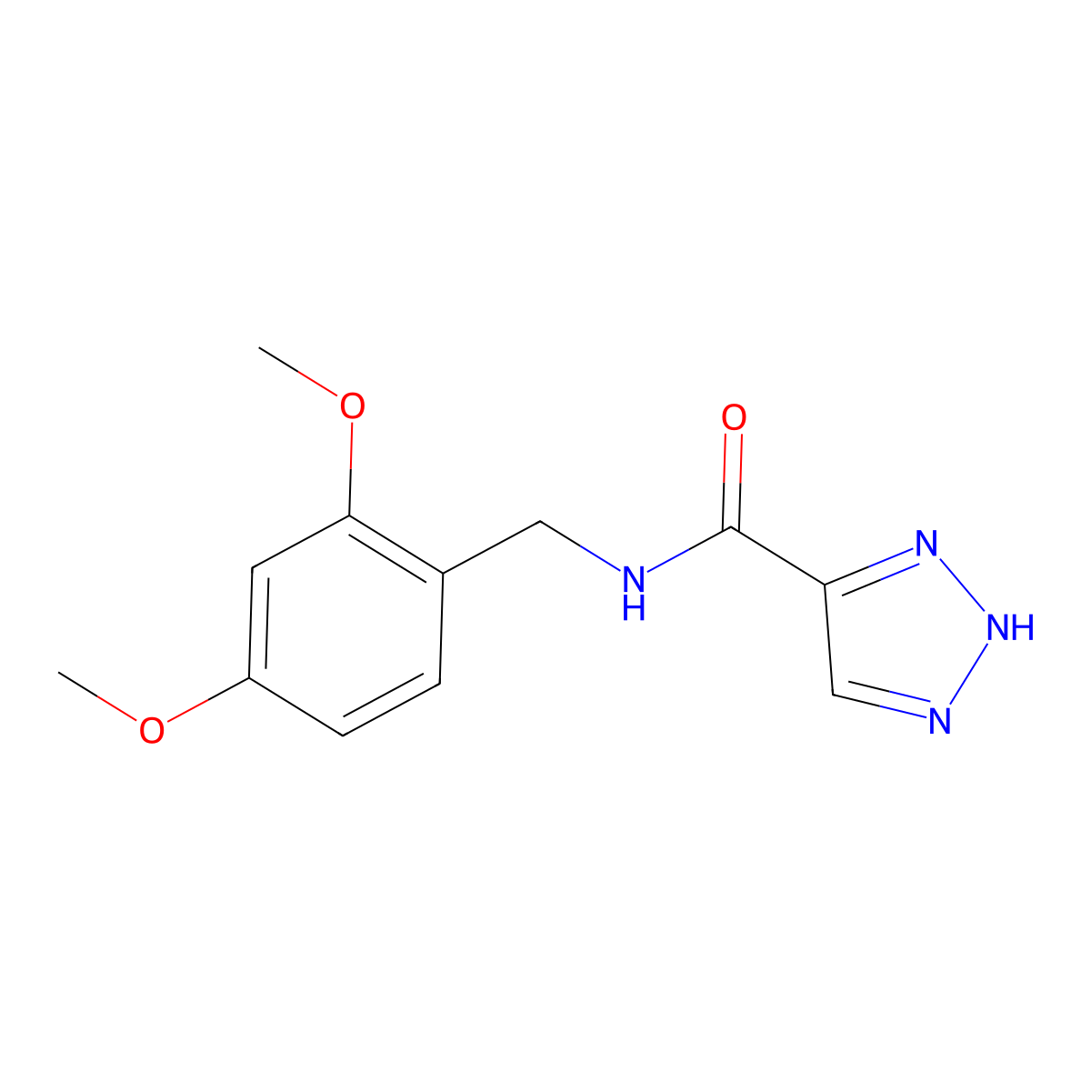 N-(2,4-dimethoxybenzyl)-1H-1,2,3-triazole-5-carboxamide molecular structure, CAS 1480557-70-7