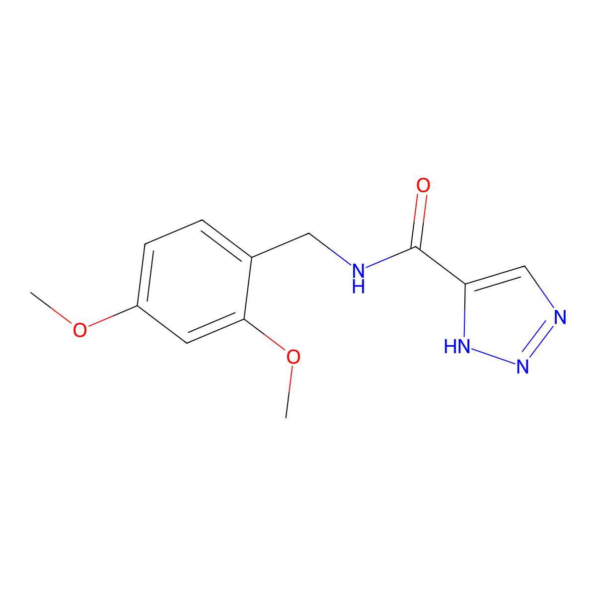 N-(2,4-dimethoxybenzyl)-1H-1,2,3-triazole-5-carboxamide molecular structure, CAS 1480557-70-7