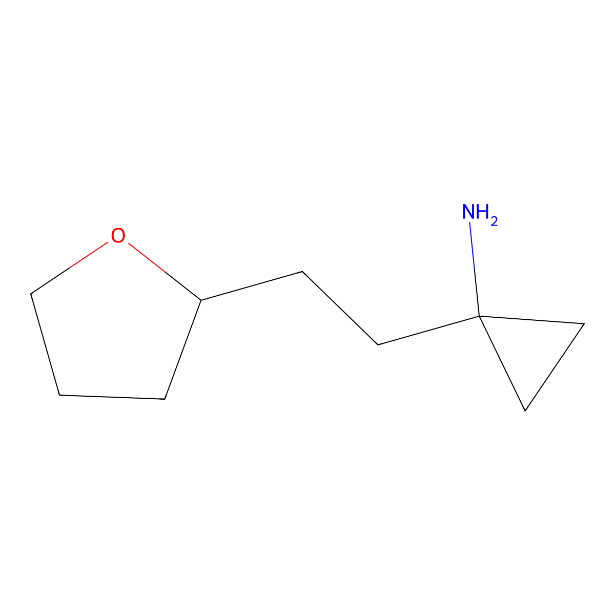 1-[2-(Oxolan-2-yl)ethyl]cyclopropan-1-amine molecular structure, CAS 1480562-32-0