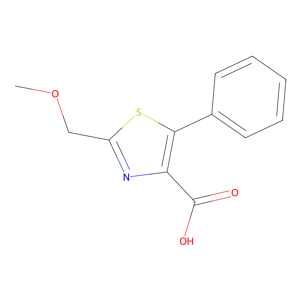 2-(Methoxymethyl)-5-phenyl-1,3-thiazole-4-carboxylic acid molecular structure, CAS 1480580-45-7