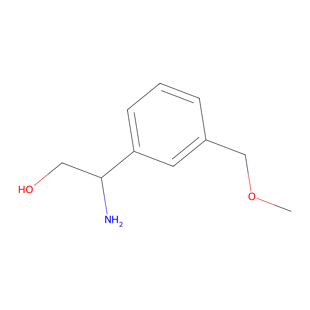 2-Amino-2-(3-(methoxymethyl)phenyl)ethan-1-ol molecular structure, CAS 1480591-67-0