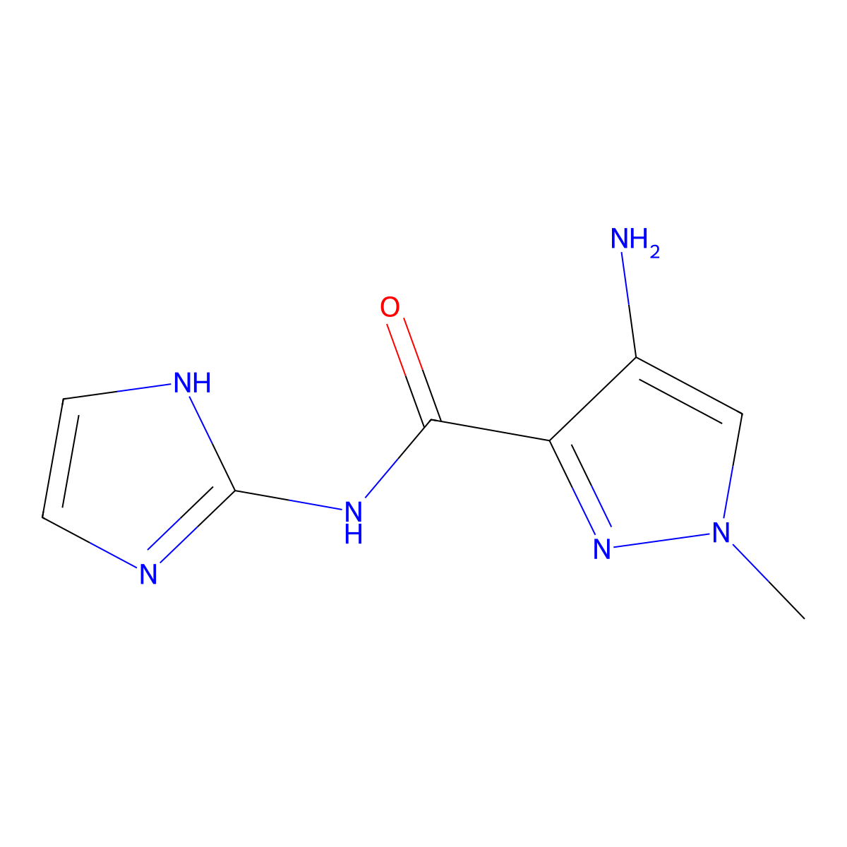 4-amino-N-(1H-imidazol-2-yl)-1-methyl-1H-pyrazole-3-carboxamide molecular structure, CAS 1480596-23-3