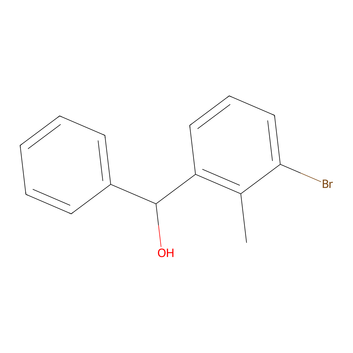 (3-Bromo-2-methylphenyl)(phenyl)methanol molecular structure, CAS 1480603-81-3
