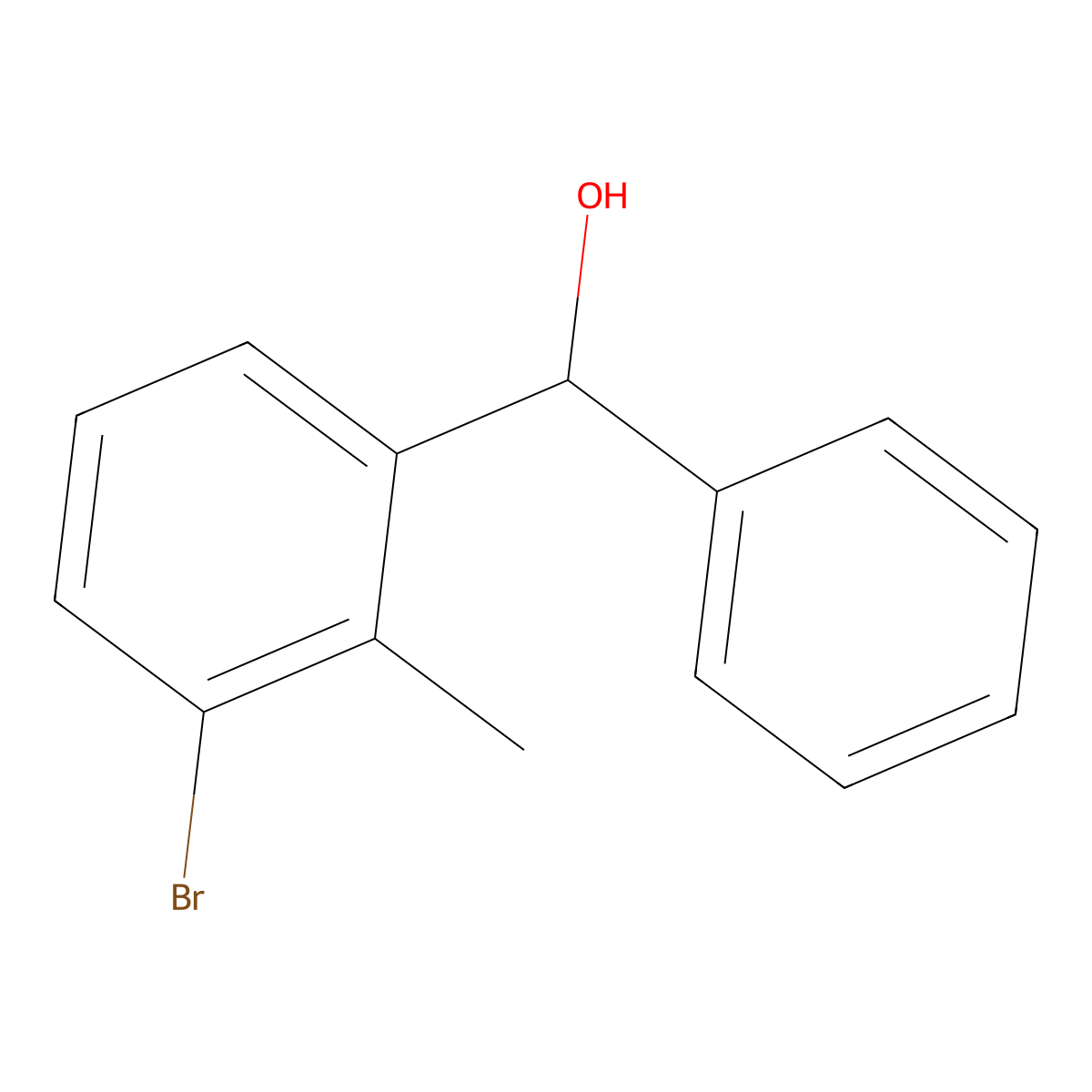 (3-Bromo-2-methylphenyl)(phenyl)methanol molecular structure, CAS 1480603-81-3