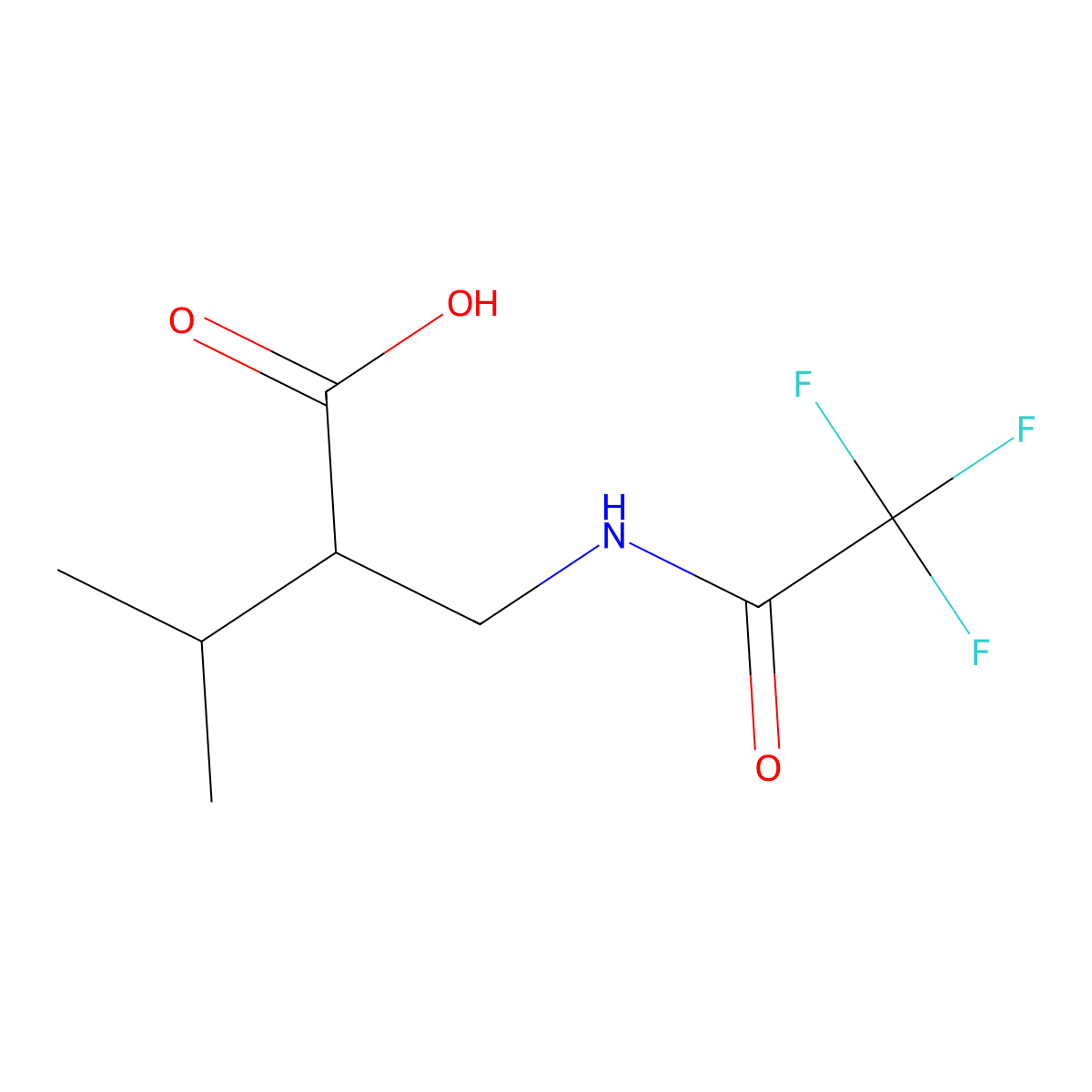3-Methyl-2-[(trifluoroacetamido)methyl]butanoic acid molecular structure, CAS 1480607-18-8