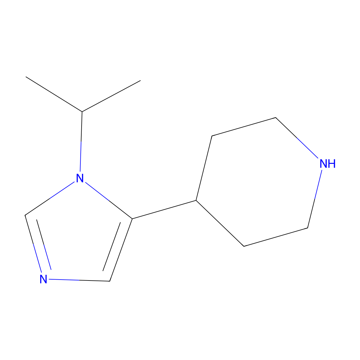 4-[1-(propan-2-yl)-1H-imidazol-5-yl]piperidine molecular structure, CAS 1480609-65-1