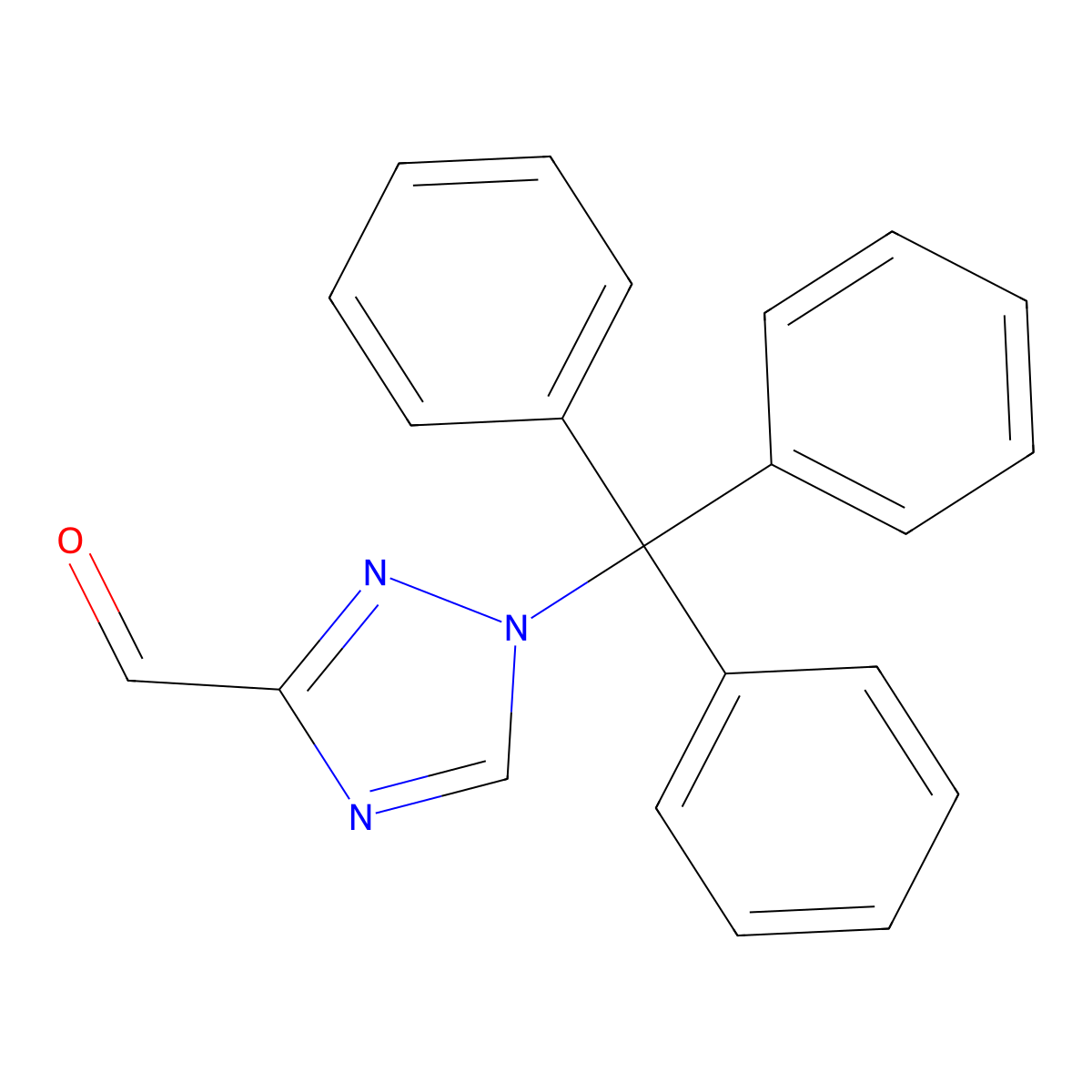 1-trityl-1H-1,2,4-triazole-3-carbaldehyde molecular structure, CAS 148062-66-2