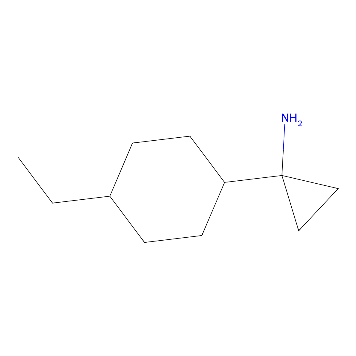 1-(4-Ethylcyclohexyl)cyclopropan-1-amine molecular structure, CAS 1480633-37-1