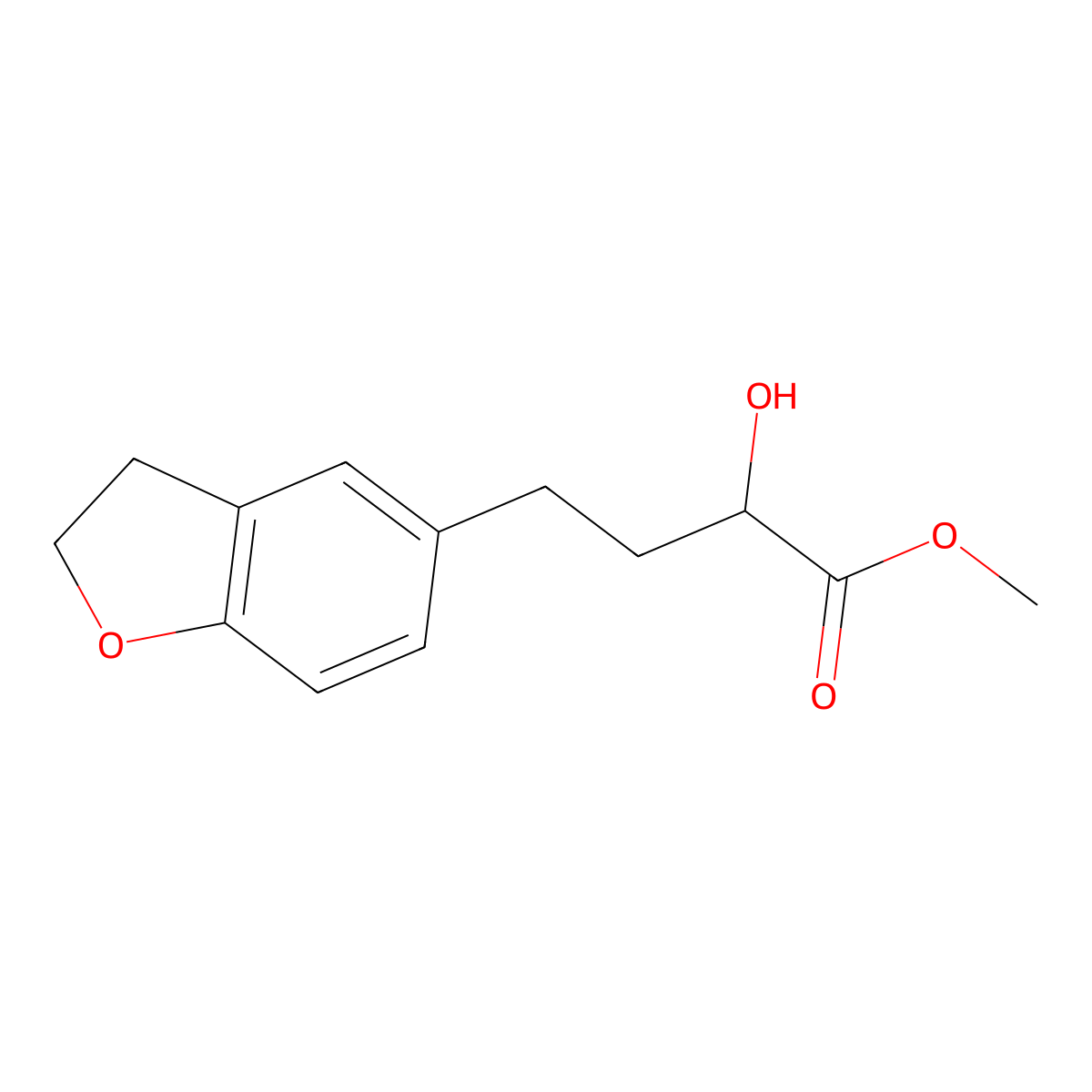 Methyl 4-(2,3-dihydrobenzofuran-5-yl)-2-hydroxybutanoate molecular structure, CAS 1480640-34-3