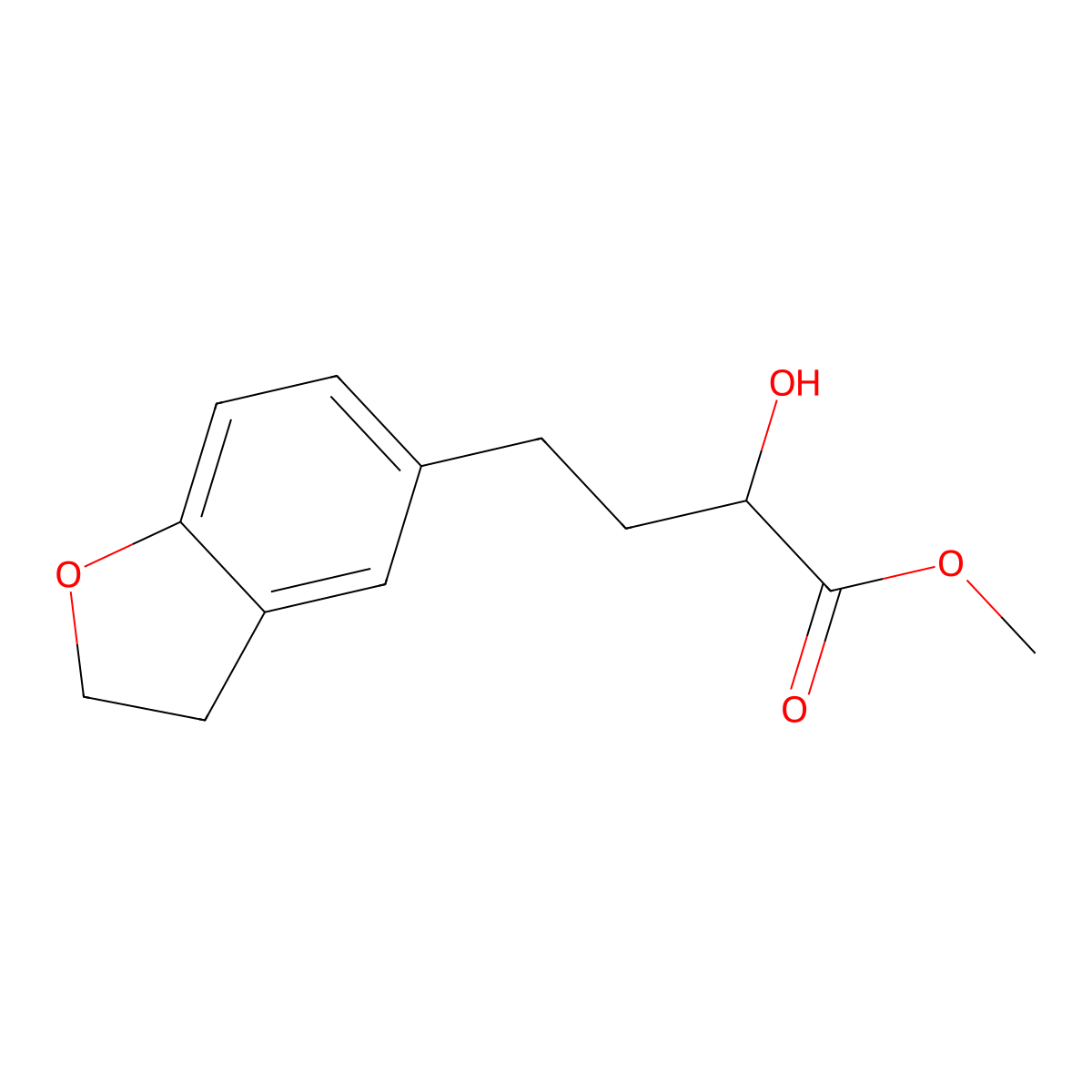 Methyl 4-(2,3-dihydrobenzofuran-5-yl)-2-hydroxybutanoate molecular structure, CAS 1480640-34-3