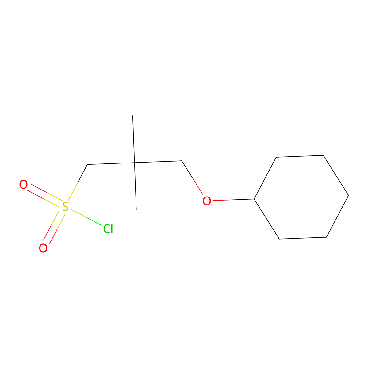 3-(Cyclohexyloxy)-2,2-dimethylpropane-1-sulfonyl chloride molecular structure, CAS 1480654-78-1