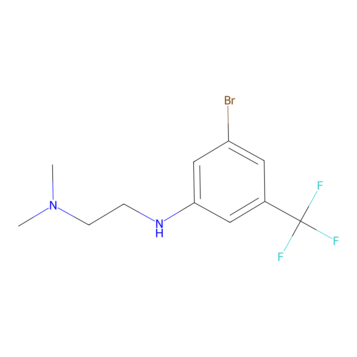 N1-(3-bromo-5-(trifluoromethyl)phenyl)-N2,N2-dimethylethane-1,2-diamine molecular structure, CAS 1480680-65-6