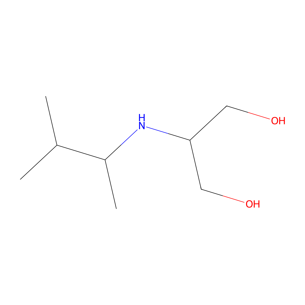 2-[(3-Methylbutan-2-yl)amino]propane-1,3-diol molecular structure, CAS 1480683-31-5