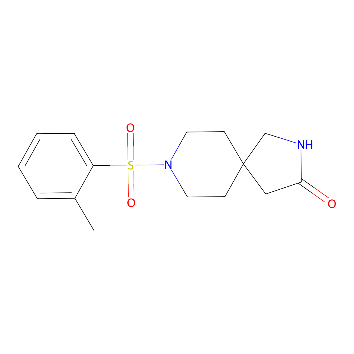 8-(o-Tolylsulfonyl)-2,8-diazaspiro[4.5]decan-3-one molecular structure, CAS 1480686-35-8