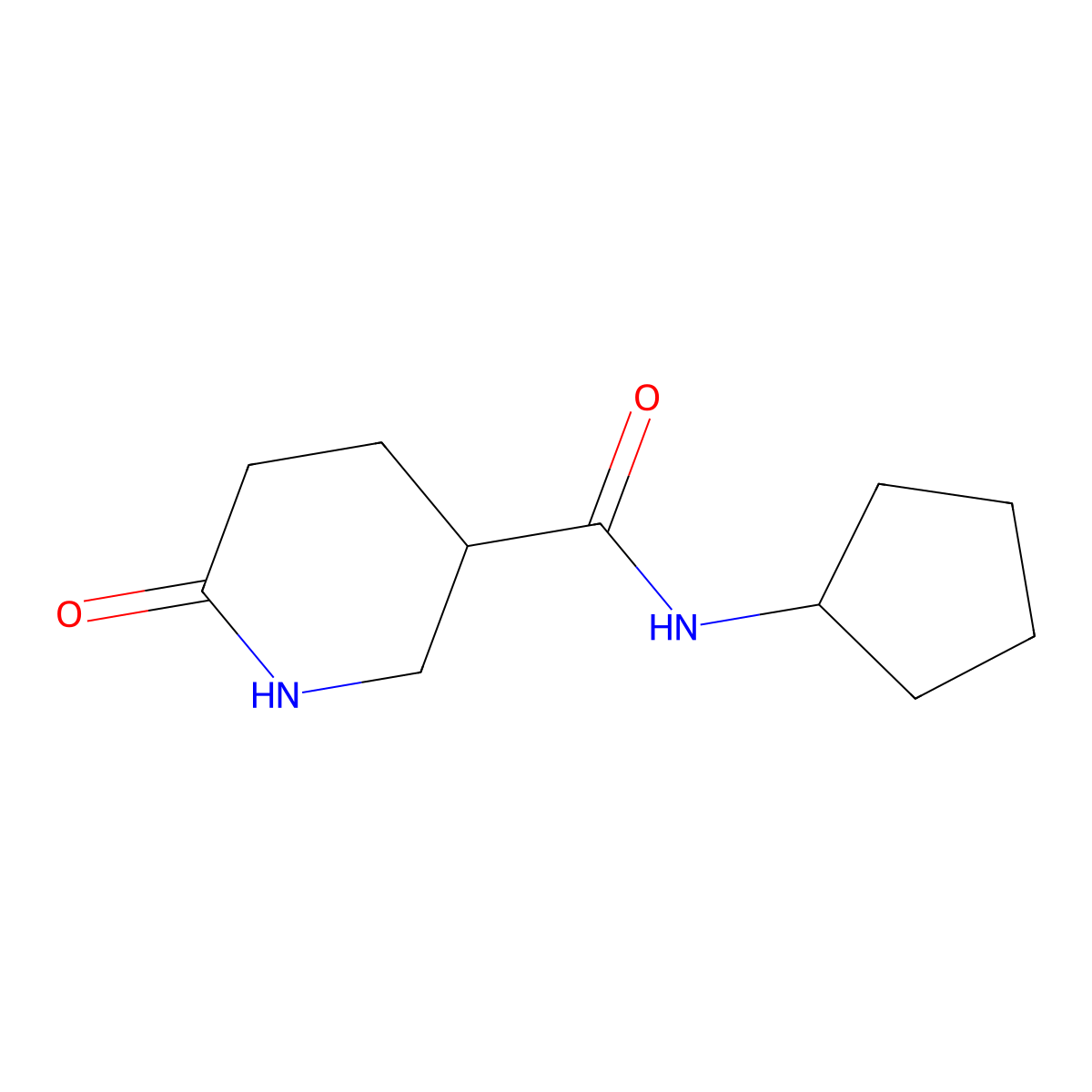 N-Cyclopentyl-6-oxopiperidine-3-carboxamide molecular structure, CAS 1480686-83-6