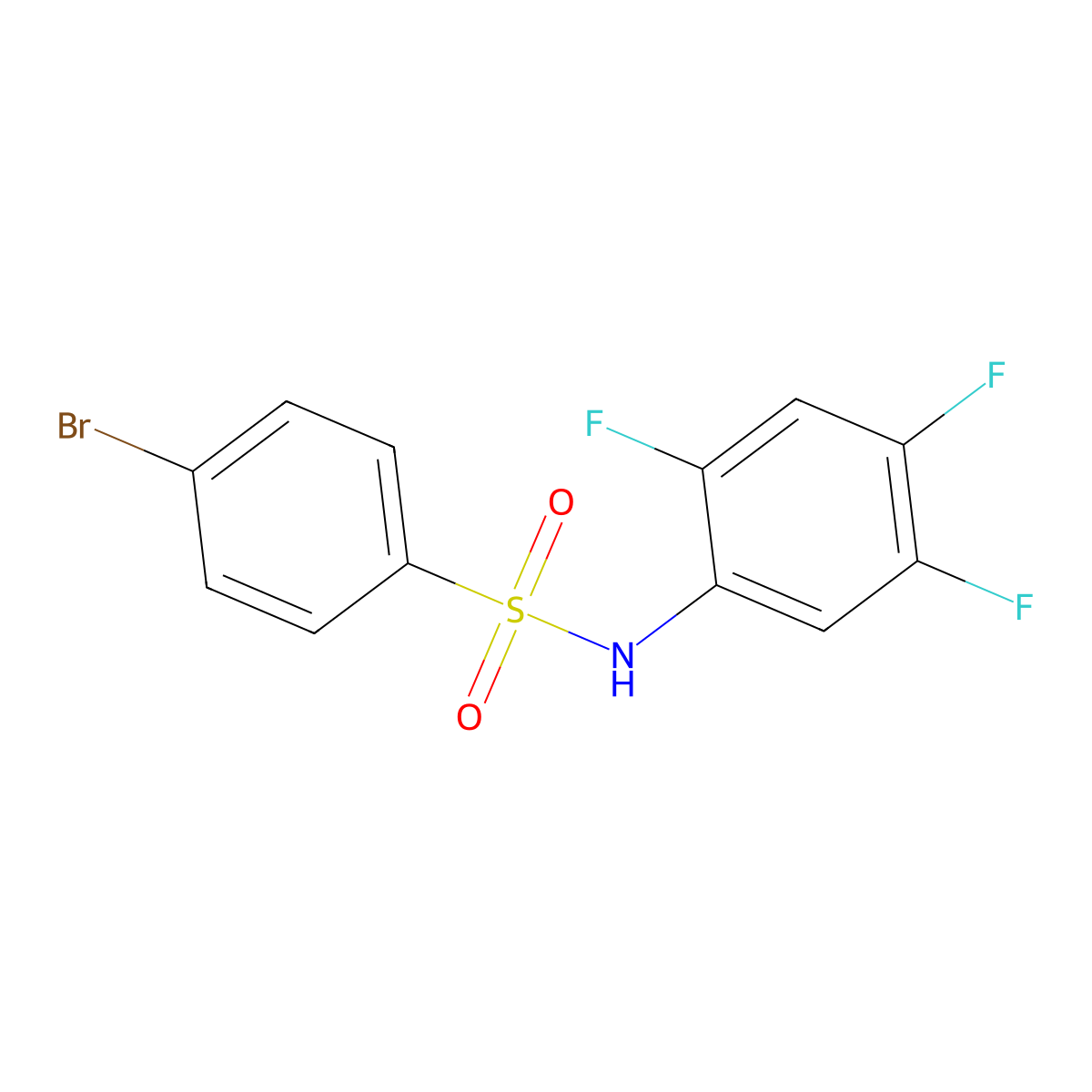 4-bromo-N-(2,4,5-trifluorophenyl)benzenesulfonamide molecular structure, CAS 1480694-08-3
