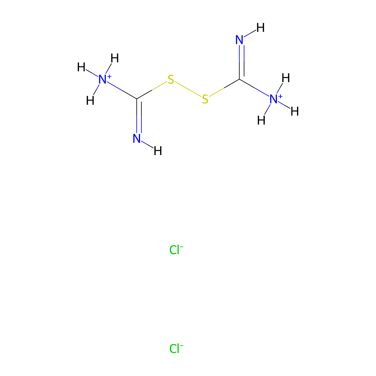 [C-[(C-azaniumylcarbonimidoyl)disulfanyl]carbonimidoyl]azanium dichloride molecular structure, CAS 14807-75-1
