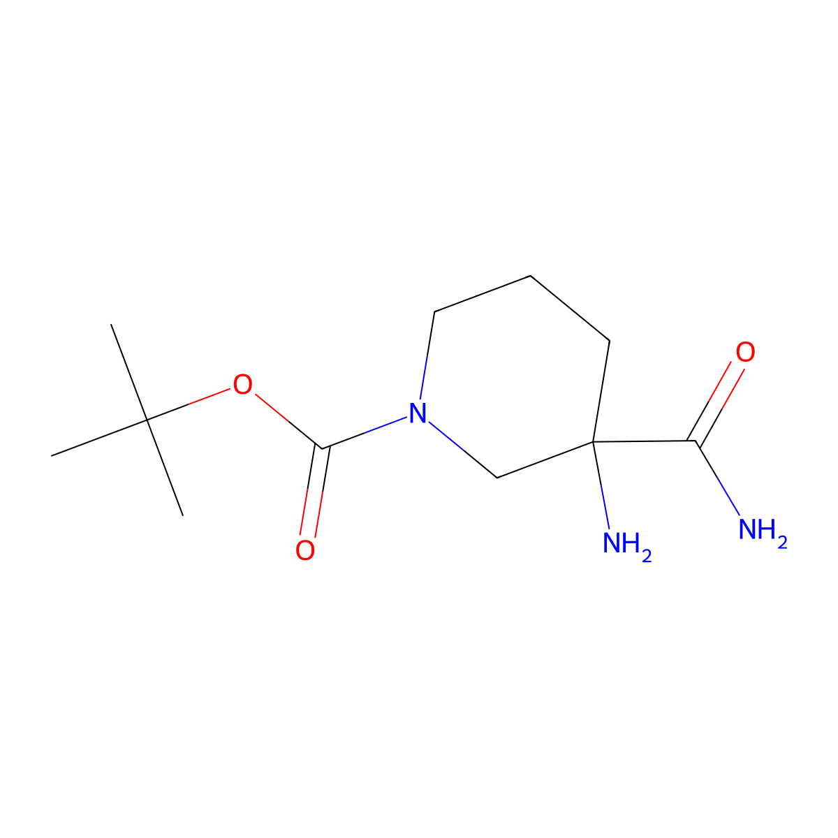 tert-Butyl 3-amino-3-carbamoylpiperidine-1-carboxylate molecular structure, CAS 1480709-08-7