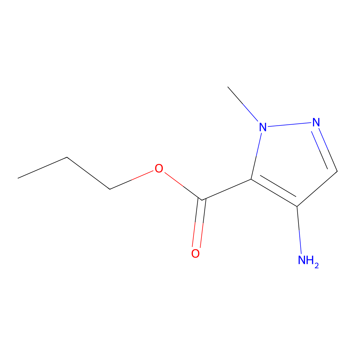 Propyl 4-amino-1-methyl-1h-pyrazole-5-carboxylate molecular structure, CAS 1480721-10-5