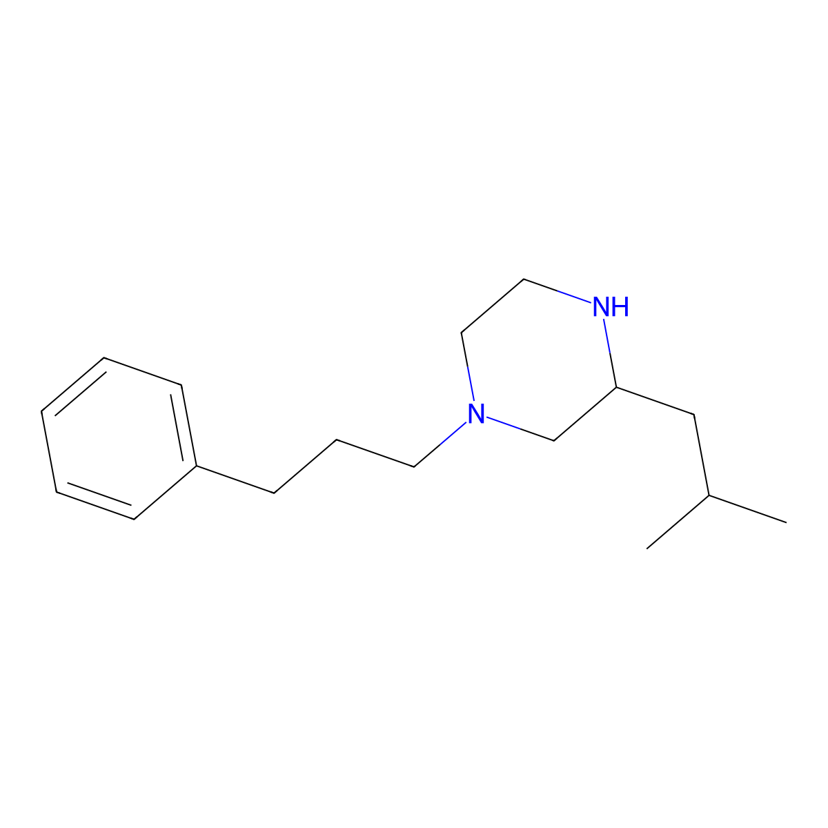 3-(2-Methylpropyl)-1-(3-phenylpropyl)piperazine molecular structure, CAS 1480723-09-8