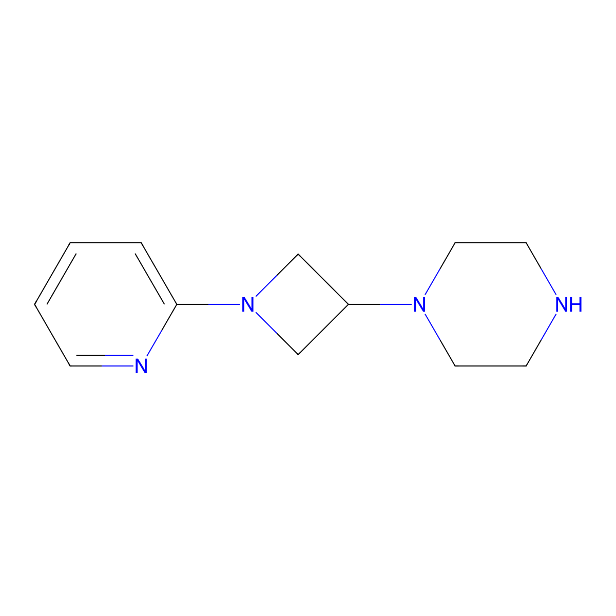 1-[1-(Pyridin-2-yl)azetidin-3-yl]piperazine molecular structure, CAS 1480740-42-8