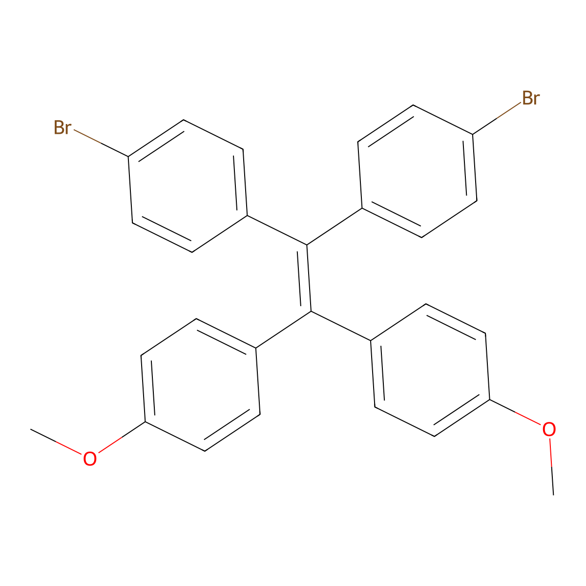 4,4'-(2,2-Bis(4-bromophenyl)ethene-1,1-diyl)bis(methoxybenzene) molecular structure, CAS 1480740-77-9