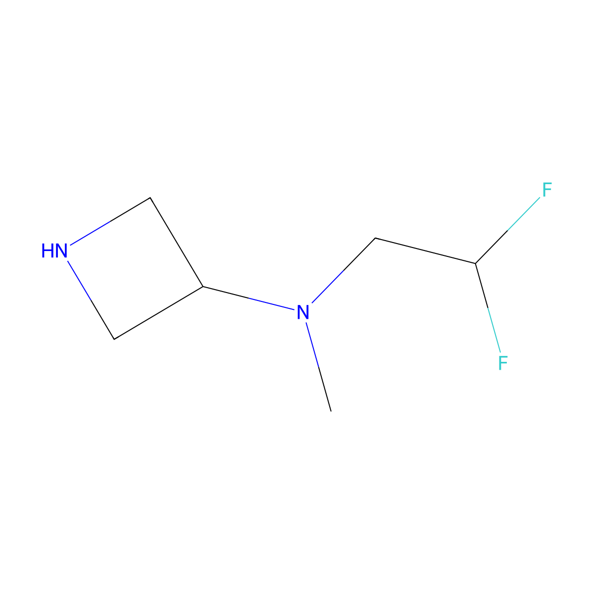 N-(2,2-difluoroethyl)-N-methylazetidin-3-amine molecular structure, CAS 1480767-26-7
